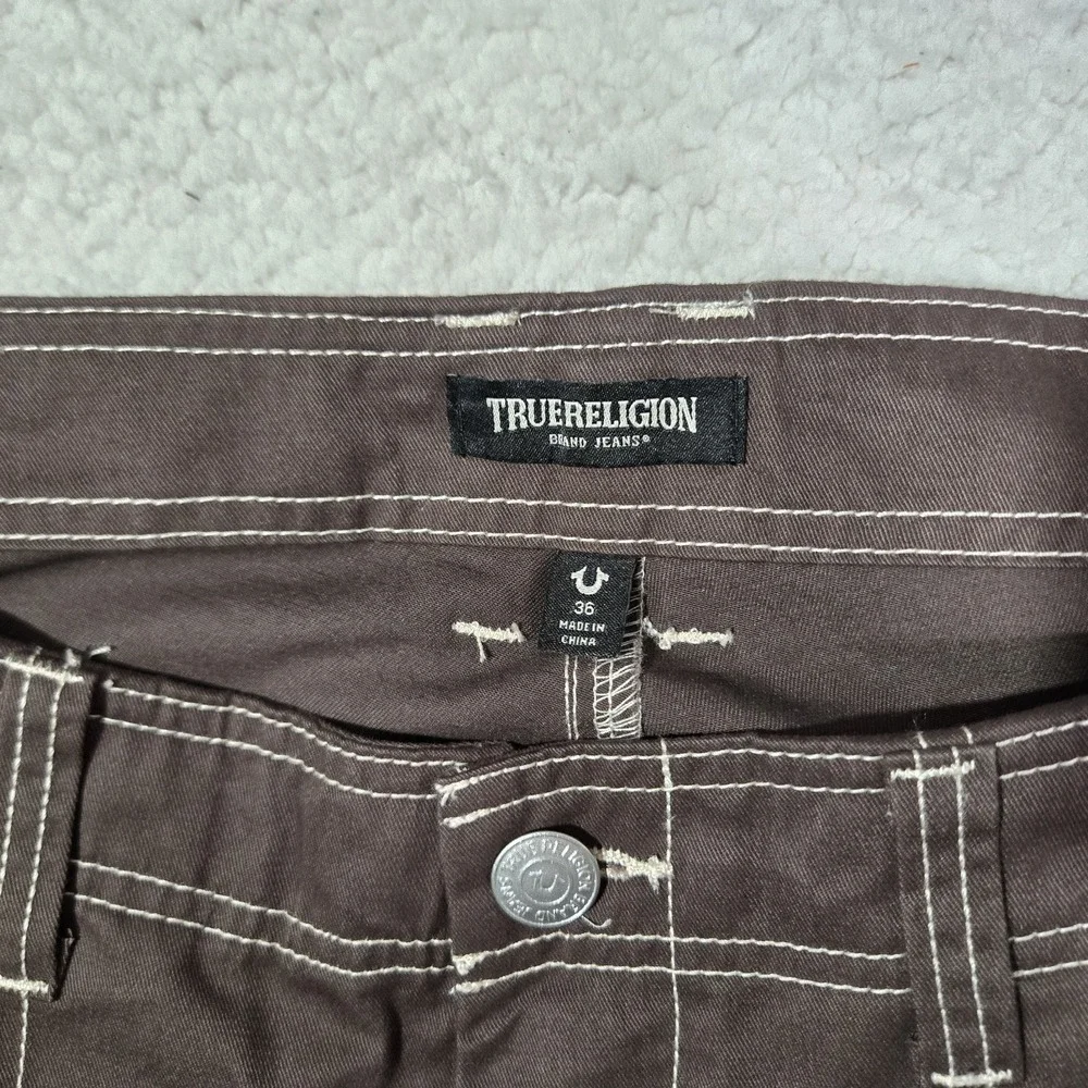 True Religion Jeans Mens Bracken Brown Bobby Baggy Cargo Pants Mens 36x31 $164